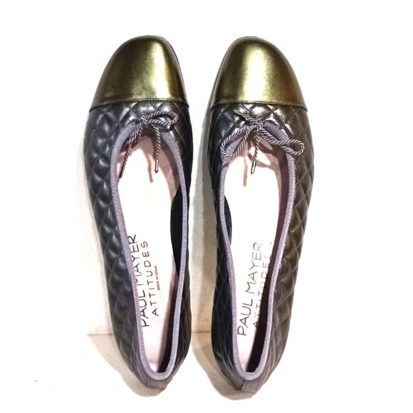 Paul Mayer Best Quilted Ballet Flats Silver Green sz 10.5 - Picture 4 of 13
